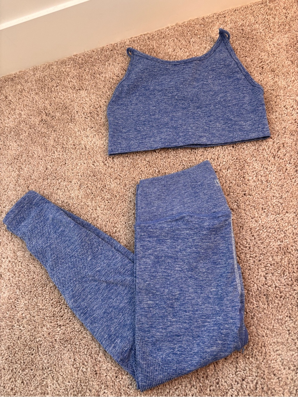 Buff Bunny heather blue set in size small